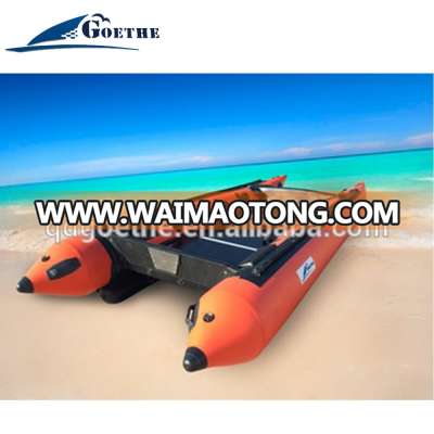 GTG480 Goethe aluminum floor and Korean PVC catamaran for fishing