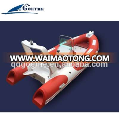 CE pvc or hypalon material fiberglass hull boat rigid inflatable boat with CE